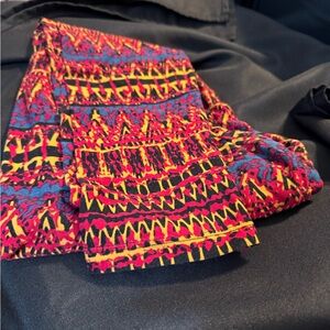 LuLaRoe Vibrant Patterned Leggings - Red, Yellow, Blue